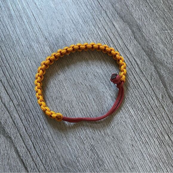 95 Paracord Bracelet NEW Unisex Golden Rod Yellow Crimson Red - Picture 4 of 7